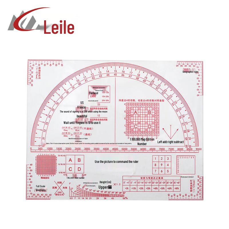 Leiler Monochrome Map Reading Ruler
