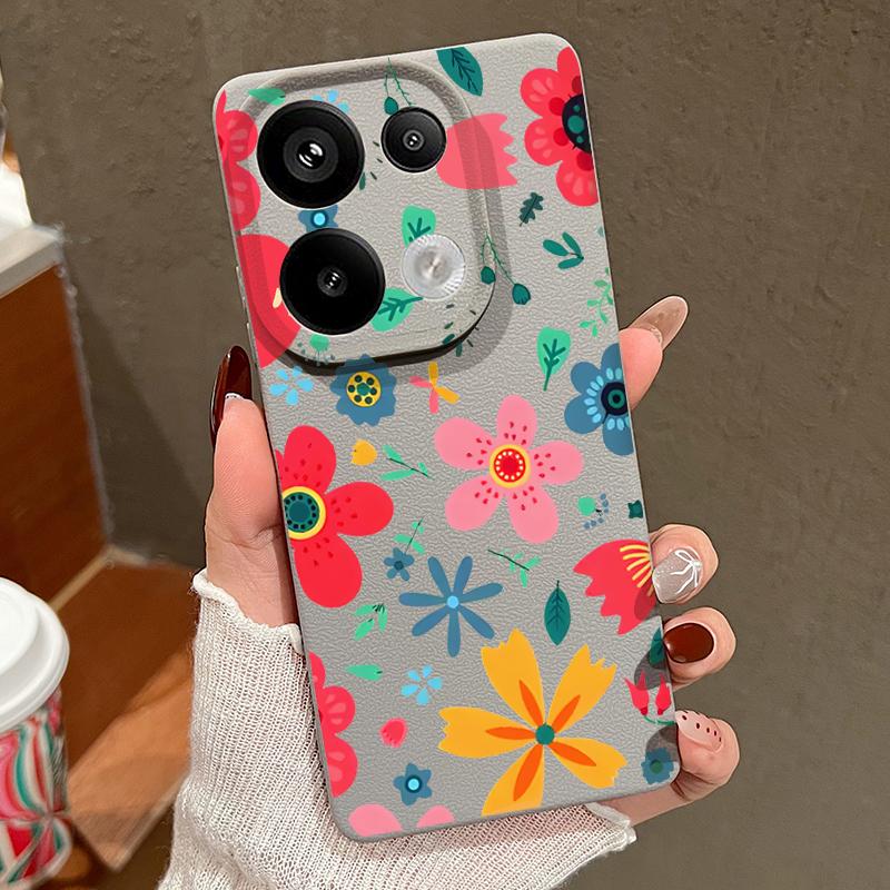 

Мягкий силиконовый чехол с мультяшным цветочным узором для Xiaomi 13t Poco X6 M6 Pro Redmi Note 14 13 12 11 10 Pro, ударопрочный кожаный однотонный тонкий чехол Redmi Note 14 Pro+ 5G серый
