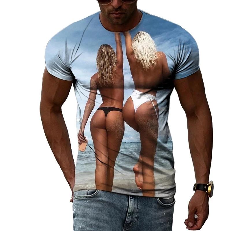 Hot Sexy Girls 3d Printed T-shirt Outdoor Leisure Vacation Tee Shirts Funny Street Harajuku Fashion Loose Personality Tees Top