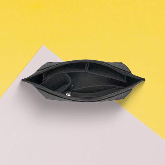 Geantă din pâslă căptușită cu inserție Se potrivește cu designul cu mai multe buzunare Champ Tote cu buzunare pentru cupe cu fermoar Geanta cosmetică Separator pentru geanta Inserție pentru geanta de umăr