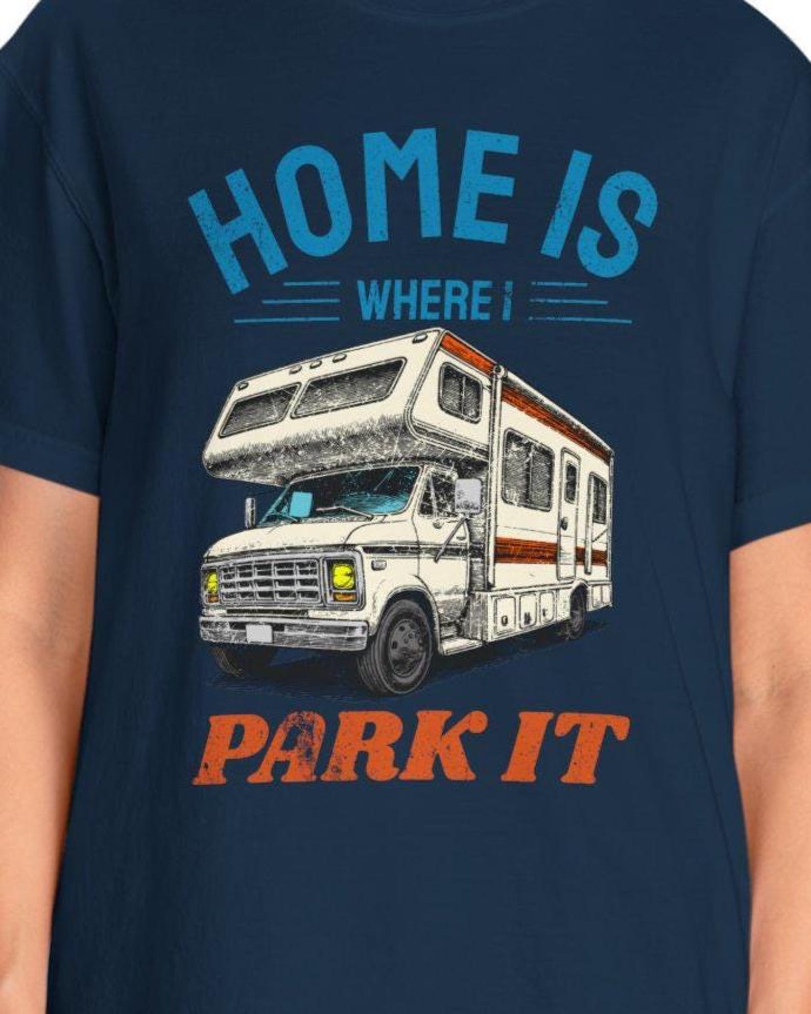 Home Is Where I Park It C- Class RV Motorhome T-shirt | Camper van camping shirt L