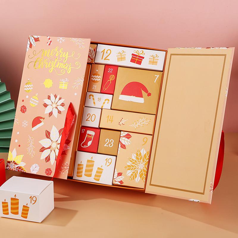 2025 New Christmas Gift Box 24 Days Countdown Calendar Empty Advent Cardboard Boxes To Fill For Small Gift And Models