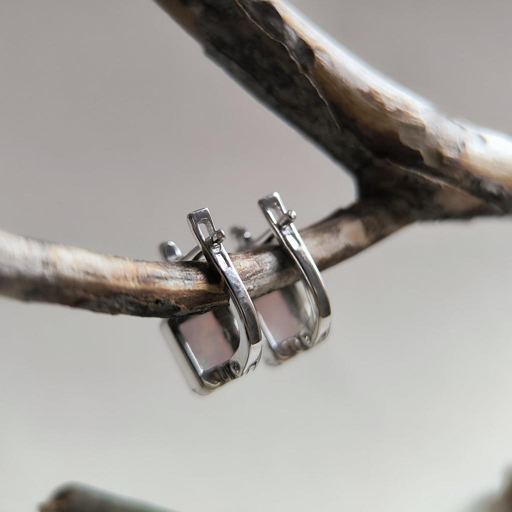Серебряные серьги с опалом 1ct (2205470)
