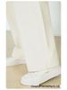 Yi Fei Women's Autumn 2025 Cream White Curved & Straight Leg Wide Denim Pants