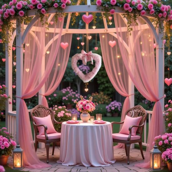 Valentinstag Herz Girlande Türbanner Festliche Partydeko für Wand Fenster Kunststoff Innen Außen Dekoration für Romantische Feier