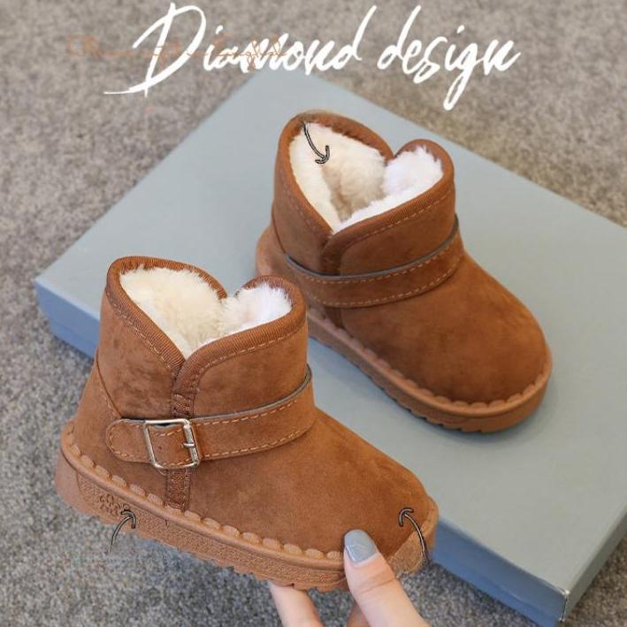 Winter Children's Snow Boots, Girls' Shoes, Winter Boys' Boots, Baby Boots with Plush and Thick Cotton Shoes