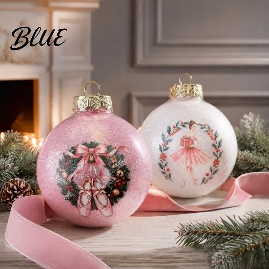 Ornament Gift Set for Christmas 12 Pcs Balls Ornaments Gym/Ballet Girl Hanging Decoration 3.15" Box of Ornaments Shatterproog Plastic Ball Xmas Tree