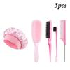 5/7pcs Hair Care Kit Tangled Hollow Out Comb with Rat Tail Edge Control Brush Spray Bottle Soft Satin Sleeping Cap Styling Tools
