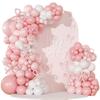 145 Pink Themed Birthday Party Balloon Set, Baby Bath Wedding Decor Wreath Balloon Arch
