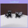 Black Chic Punk Bird Brooch With Creative Cartoon Design Eyecatching Decorative Alloy Pin All For
