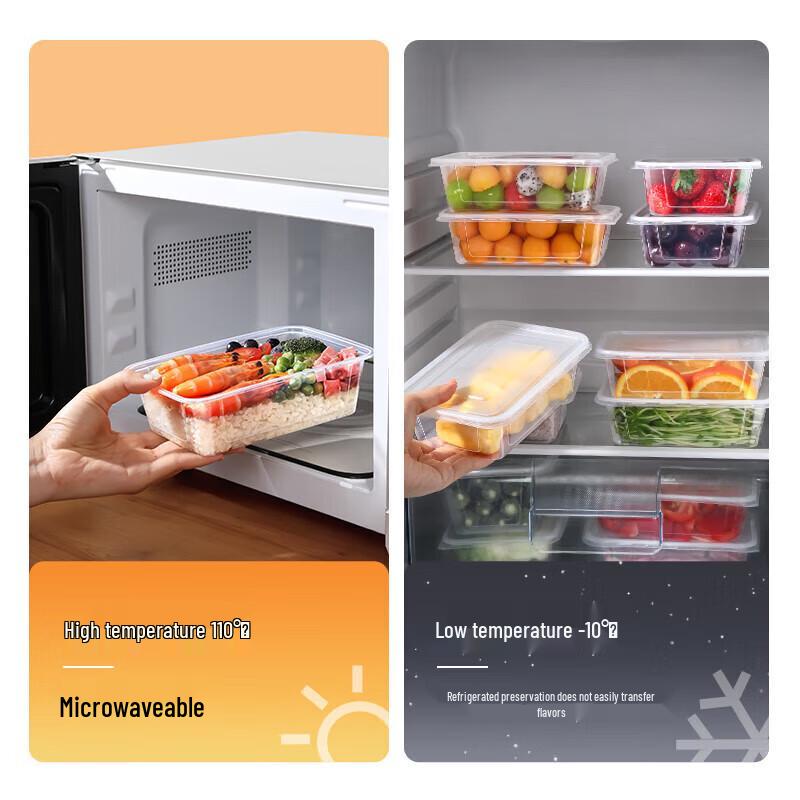 Meiliya 750ml Quadratische Einweg-Lebensmittelbehälter, 30 Sets