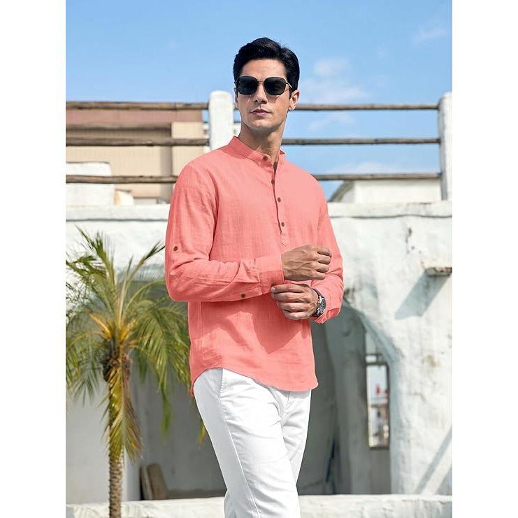 Men's Cotton Blend Full Sleeve Kurta Shirts Pack of 1 Designed for Festive Moments, Cultural Functions, or Casual Gatherings