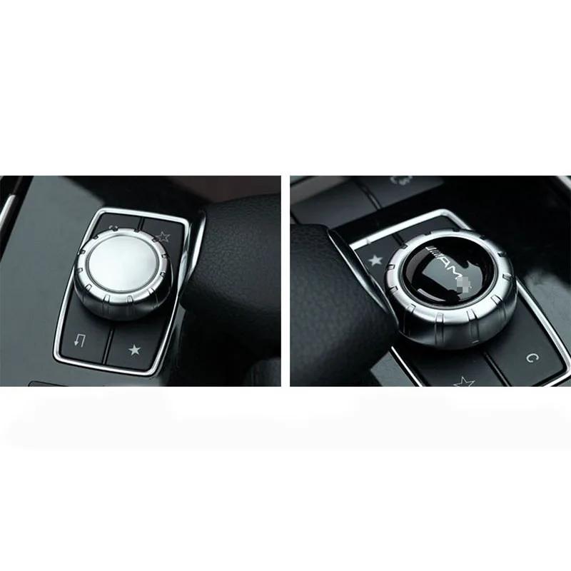 apsczt1 1 PCS Car Central control multimedia knob cover sticker Car Accessories For Mercedes Benz AMG GLC GLE E CLA GLA W205 W211 W213