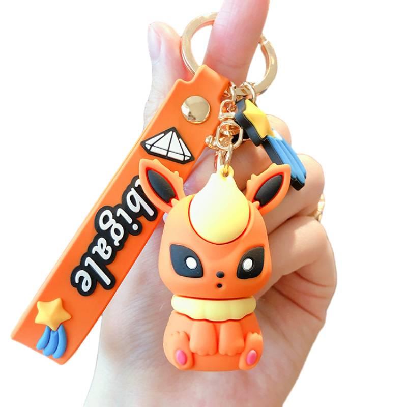 

Cute Pikachu Cartoon Keychain Creative Couple Gift For Cars And Bags Jg-y082 Flareon