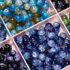 20/50 pièces 10mm Perles de Verre Craquelé Bicolores Espaceur Perle Libre pour Fabrication de Bracelets Colliers Bijoux DIY Accessoires Fournitures