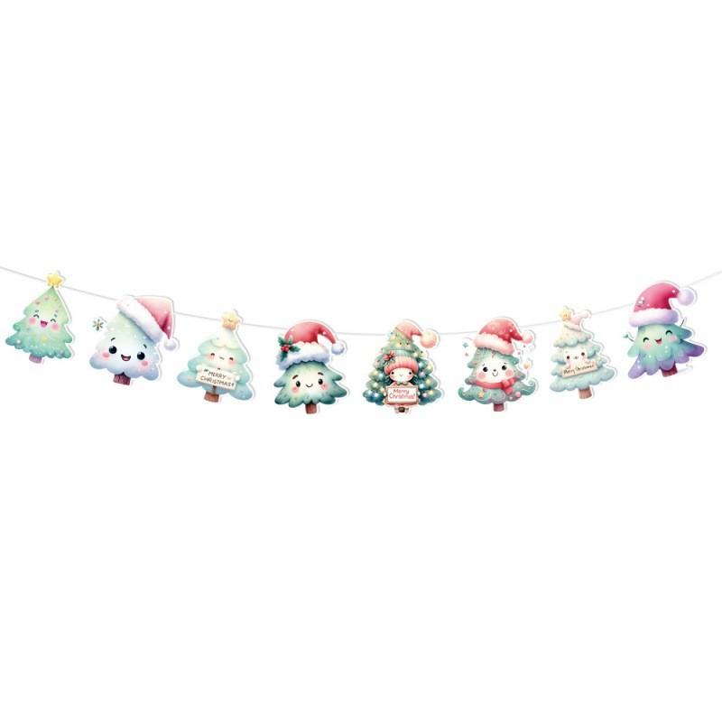 Christmas Year New Party Reindeer Banner Ribbon Holiday Decoration Supplies