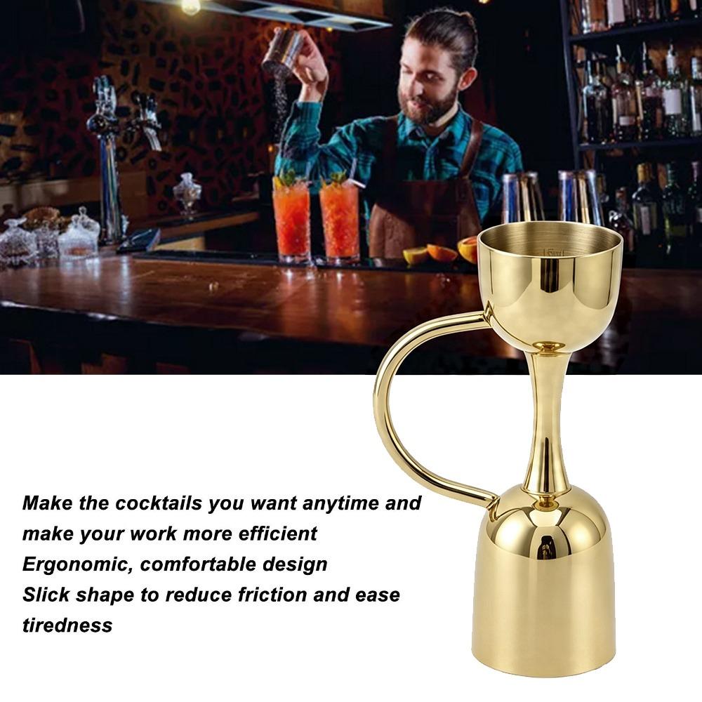 Ergonomic Design Double Sided Jigger Stainless Steel Bar Jigger Wine Measuring Cup Bartender золотой