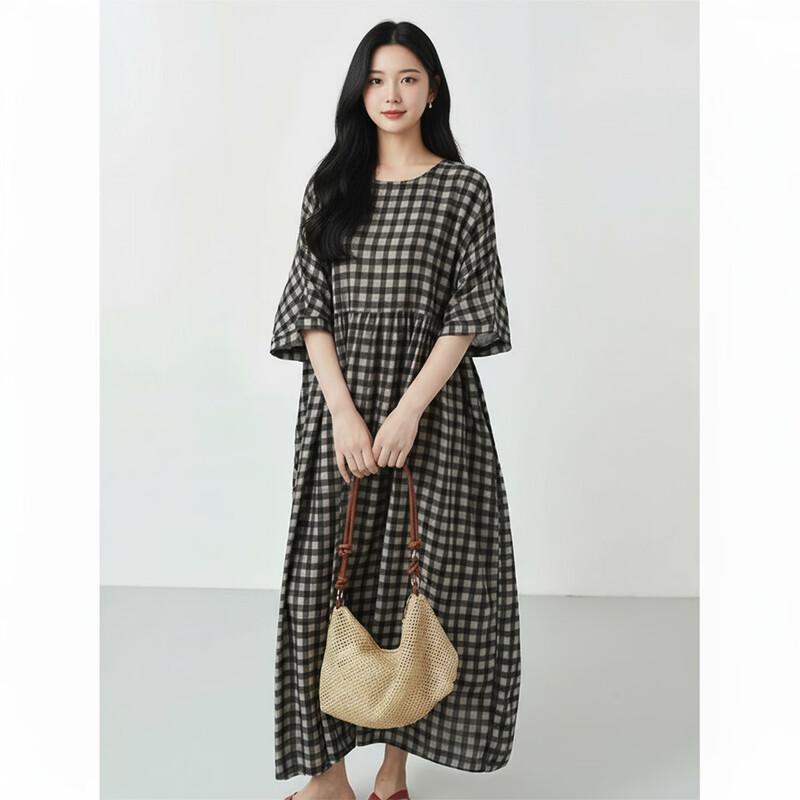 Aiyilian Women s Printed Loose Fit Summer Dress