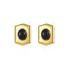 GEMCHIC Women's 18K Gold Plated Stainless Steel Geometric Hexagon Shield Earrings Vintage Fashion Personality Earrings