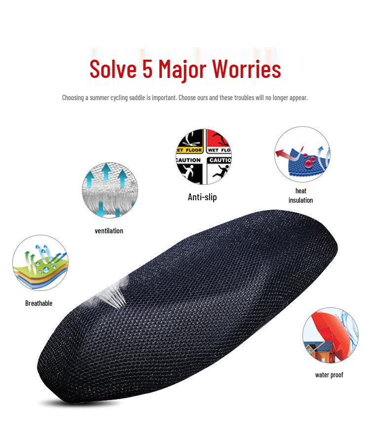 Leling Zhi Mai M3 Electric Scooter Seat Cover: Sun Protection, Heat Insulation, Breathable Honeycomb Mesh for All Seasons.