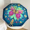Colorful Butterfly Mandala Automatic Opening Folding Umbrella - Portable 3-Fold Design with Iron Frame -, Travelers, Daily Use - Perfect Gif