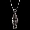 Vintage Gothic Coffin Skull Human Skeleton Pendant Cross Chain Necklace