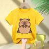 Summer New Trend Capybara Printing Cute Childrens ShortSleeved TShirt Cute Comfortable Versatile Boy and Girl TShirt