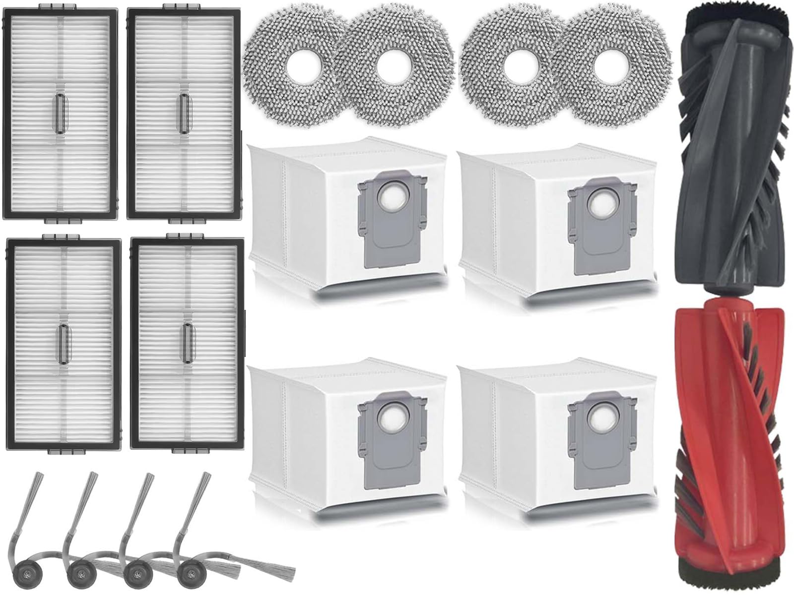 

Запасні частини для робота-пилососа Roborock Saros10R: 2 Основні щітки, 4 Бічні щітки, 4 Фільтри, 4 Насадки для швабри та 4 Пилозбірники (Сумісний)