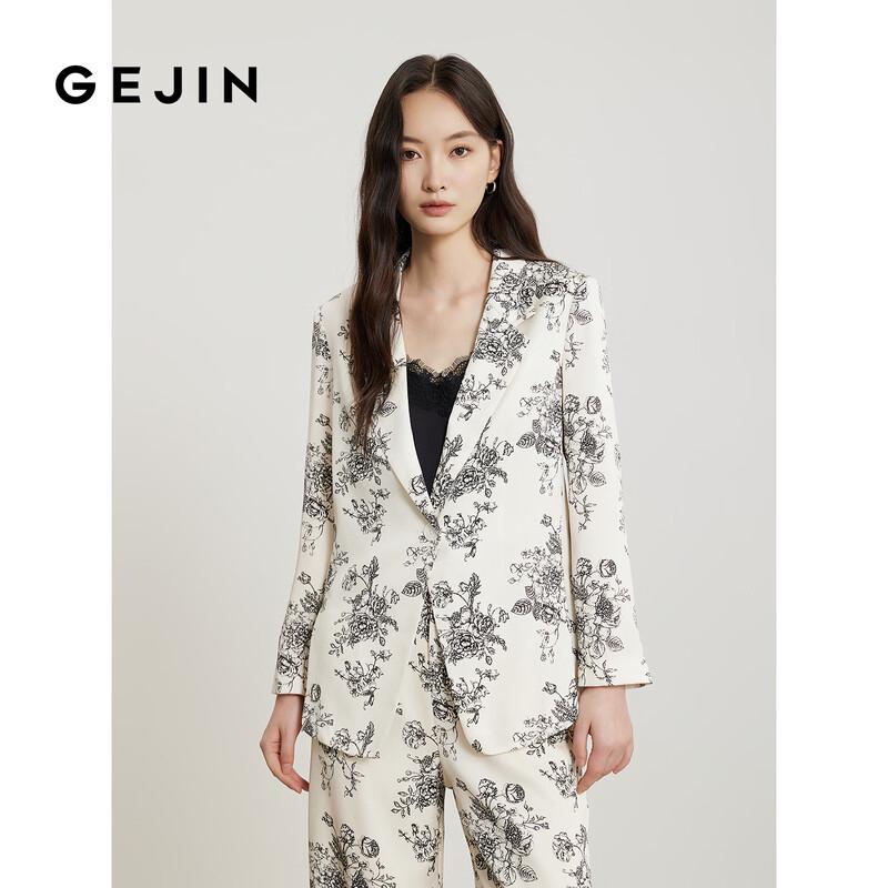 

Women s Printed Lapel Casual Blazer XL