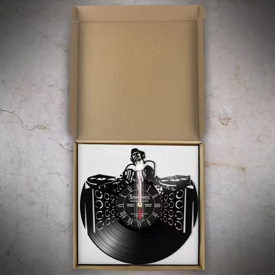 Personalized DJ Name Art Vinyl Record Wall Clock Home Music Club Decoration Wall Watch Custom DJ Name Gift Wall Clock