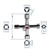 4-Way Multi-Functional Utilities Key Triangle Square Universal Cross Triangle Key Wrench for Faucet Electrical Cabinet