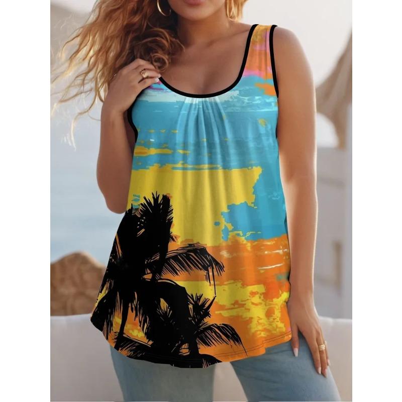 Women's Sleeveless Vest Creative Colorful Fashionable Loose Soft Leisure Summer Oversized Vest