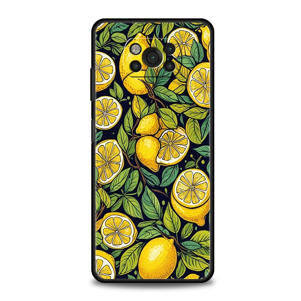 Summer Fresh Fruit Lemon Print Phone Case for Xiaomi Poco F7 F6 F5 F4 F3 X6 X5 X4 X3 NFC F7 Ultra M4 C51 C55 GT Soft TPU Cover