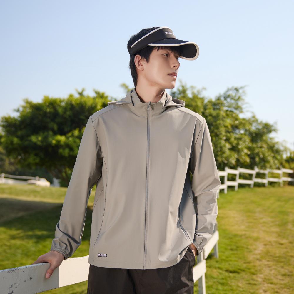Men's Ice Silk Sun Protection Suit with Detachable Hood - Breathable UV Resistant Outerwear for Women and Men