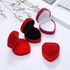 1Pc High End Plush Heart-Shaped Ring Gift Box, Plush Ring Storage Box, Exquisite Heart-Shaped Ring Jewelry Box Used for Proposal Engagement Wedding