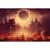 Fundos de Decoração de Halloween para Fotografias Noite de Terror Lua Tábua de Madeira Abóboras Luzes Retrato de Adultos Crianças Foto de Fundo