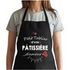 Tablier de cuisine - Pâtissière d'amour - Noir - Coton épais durable - Impression bretonne
