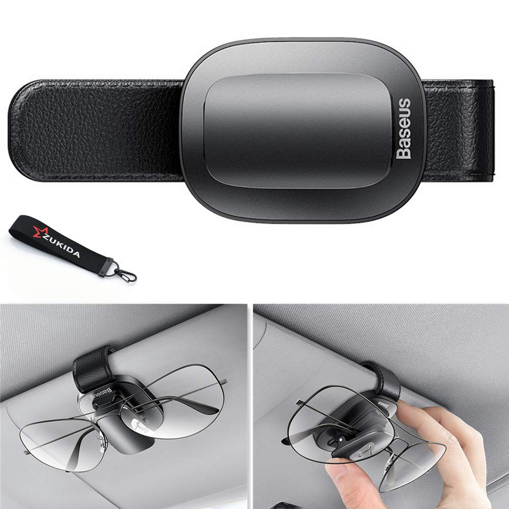 Zukida Car Glasses Sunglasses Storage Car Glasses Card Small Item Easy Installation To Sun Visor Clip, Box, Case, Storage, Glasses, Storage, (Black 2)