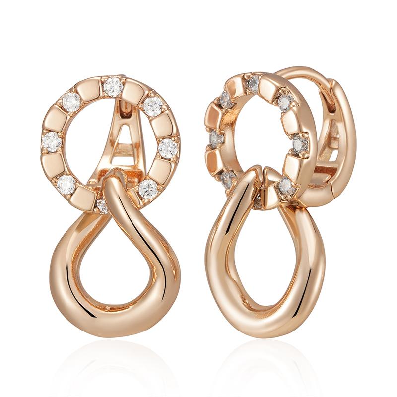 

Kinel, массивные серьги-подвески с блестящим натуральным цирконием для женщин, роскошные дизайнерские повседневные украшения цвета розового золота розового золота