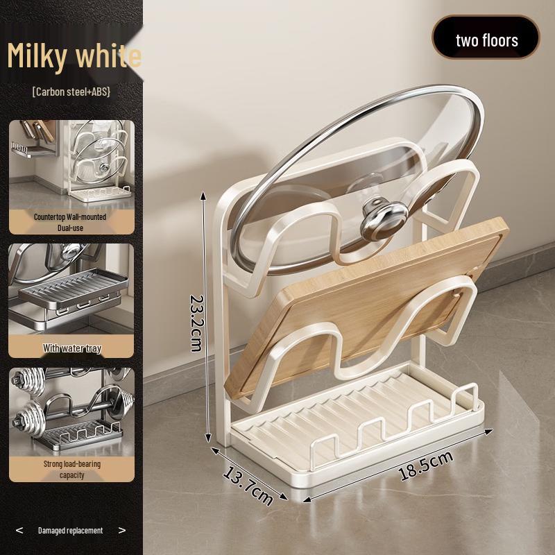 Dual-Use 2-Tier Kitchen Pot Lid & Utensil Holder