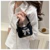 Butterfly Knot Faux Leather Mini Crossbody Bag Cute Small Chain Shoulder Purse for Women