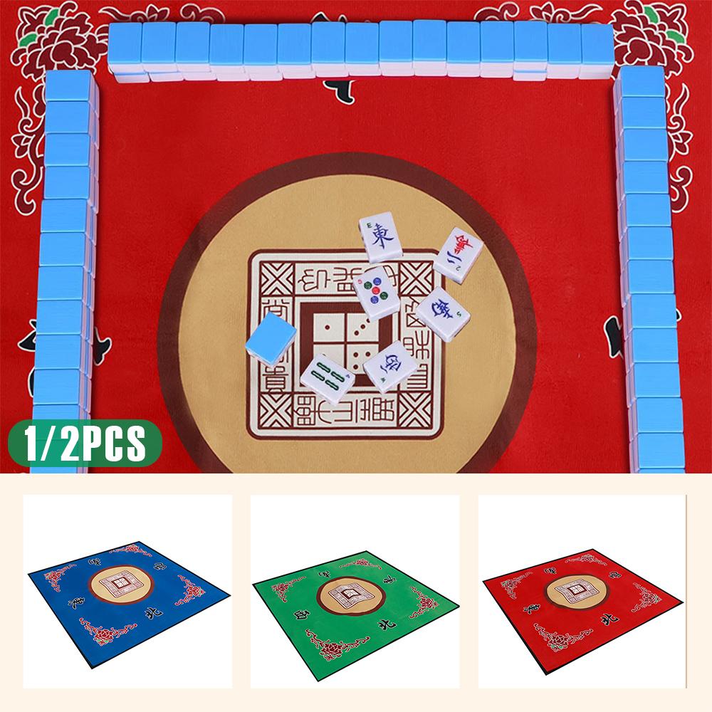 80x80cm Große Mahjong Matte Geräuschdämmend Brettspiel Tischmatte Polyester Rutschfest Mahjong Zubehör Tischdecke für Heimspielparty