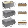 Grey Wardrobe Clothing Storage Box with Lid