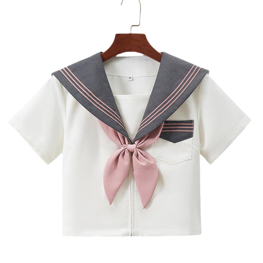 COSSA Mavi Beyazlı Orijinal Cosplay Kısa Lise Kız Ortaokul Lise Etek Büyük Beden Üniforma, Üniforma, Kollu, Üniforma, Okul, Okul,