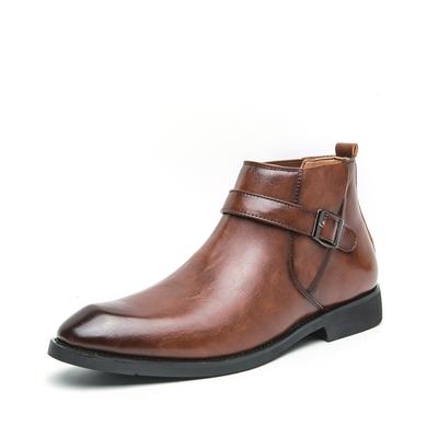 Men's Real Leather Business Chelsea Boots 2024 Fashion Buckle Shoes Spring Autumn Ankle Boots for Men Comfort Plus Size 38-46