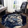 1PC Lion Night Office Round Area Rug,  Mat Suitable ForOffice, Under Office Chairs Bedroom Living Room Home Decor, Room Deco