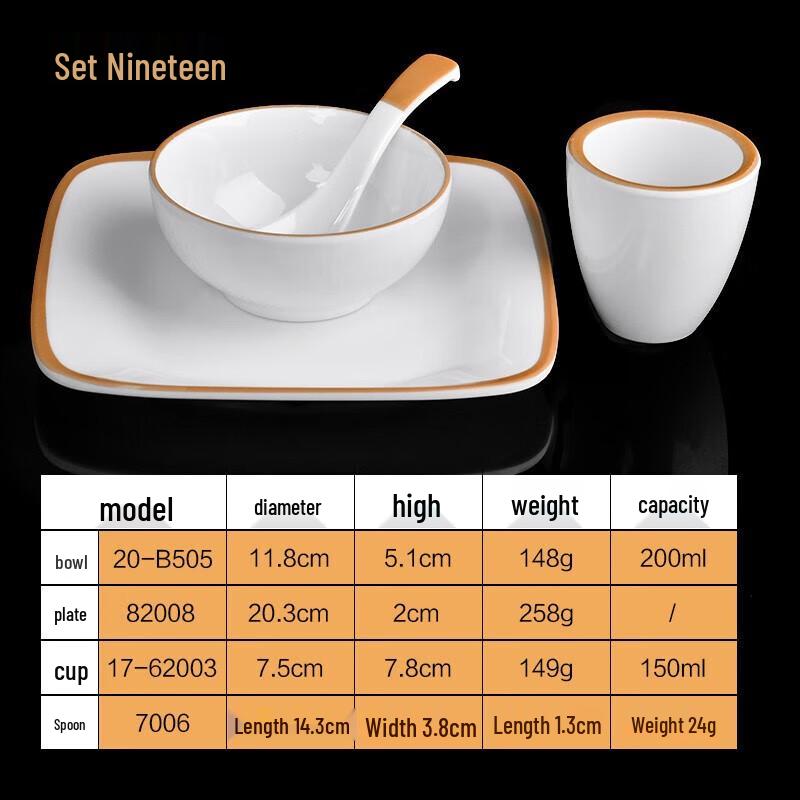 YISHUXIANG Melamine Imitation Porcelain Tableware Set