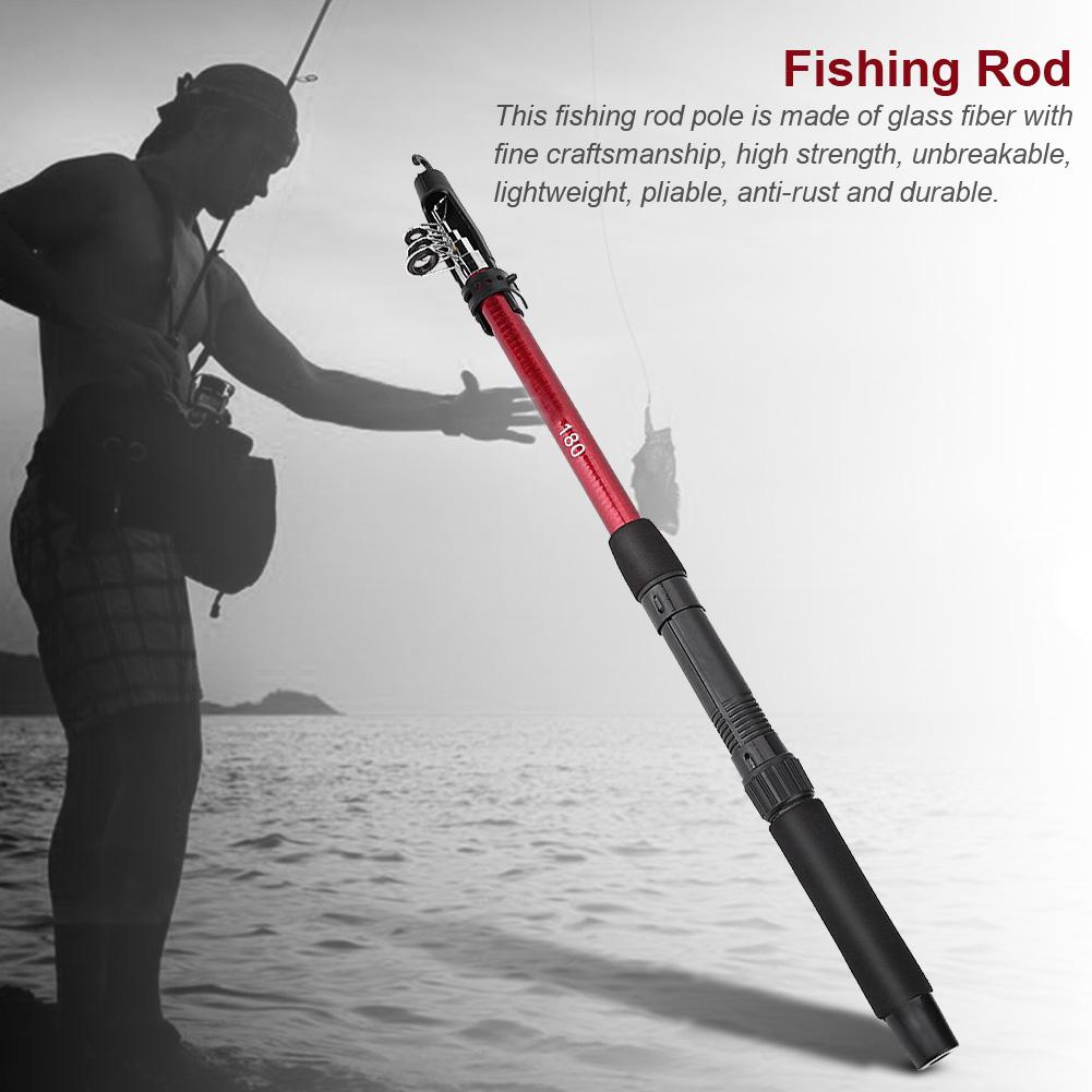 

Outdoor Portable Lightweight Casting Telescopic Fishing Rod Reel Tackle Accessory 1.8M
