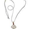 Natural White Ice Jade Chalcedony Agate Cloud Ruyi Peace Lock Pendant Necklace - Ancient Style Light Luxury for Couples
