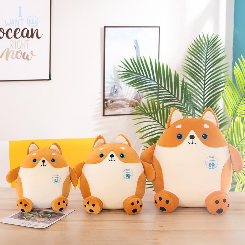 Latest Lovely Soft Dog Plush Pillow Doll Stuffed Pet Doll Animal Husky Toy Infant Sleep Pillow Accompany Gift Idea ideal for Girlfriend Boy Kid